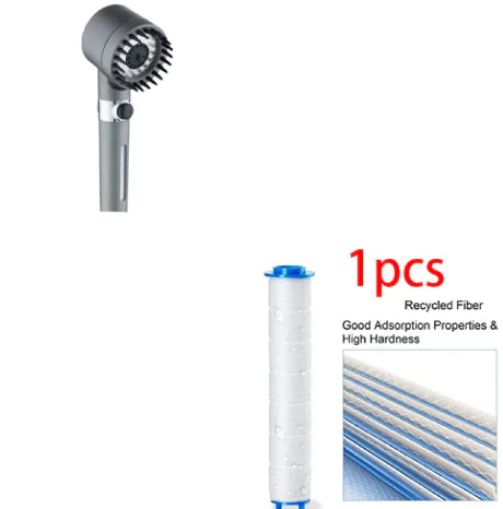 Cabezal de Ducha de Alta Presión de 3 Modos – Grifo Portátil con Filtro y Lluvia