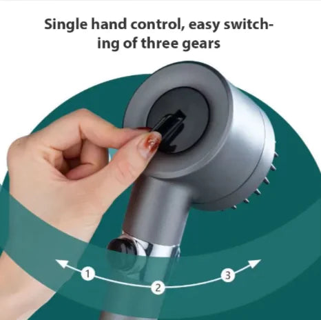 Cabezal de Ducha de Alta Presión de 3 Modos – Grifo Portátil con Filtro y Lluvia