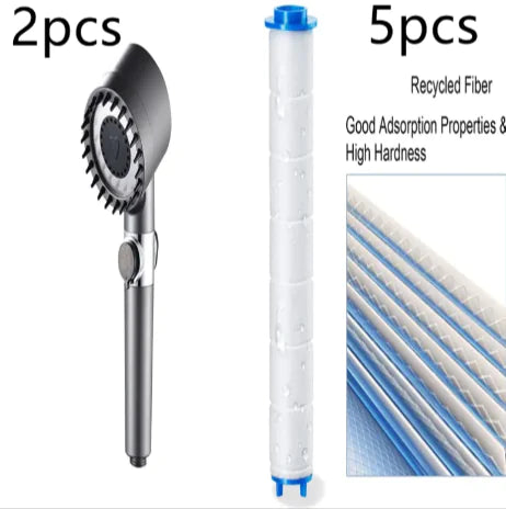 Cabezal de Ducha de Alta Presión de 3 Modos – Grifo Portátil con Filtro y Lluvia